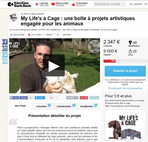 Rejoignez nous sur : https://www.kisskissbankbank.com/my-life-s-a-cage-une-boite-a-projets-artistiques-engagee-pour-les-animaux