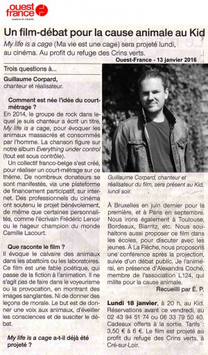 Guillaume Corpard Interview - Ouest-France - 13-01-16